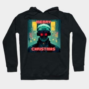 Cyberpunk santa claus Merry Christmas Hoodie